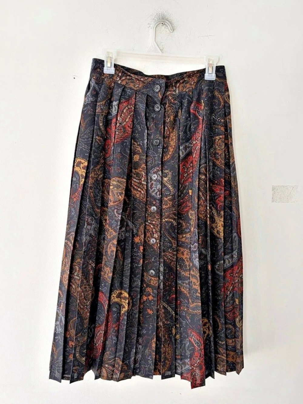 Vintage Mondi Pleated Paisley Floral Skirt Size 40